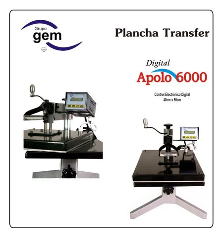 Plancha transfer APOLO 60000, 40cm X 50cm, Control Electrónico Digital