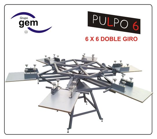 PULPO6, cuenta con 6 estaciones, 6 marcos de doble giro(50cm x 60cm)