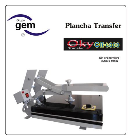 Plancha transfer sandwich OKI-CR6000, 40cm x 45cm, sin Cronometro Digital